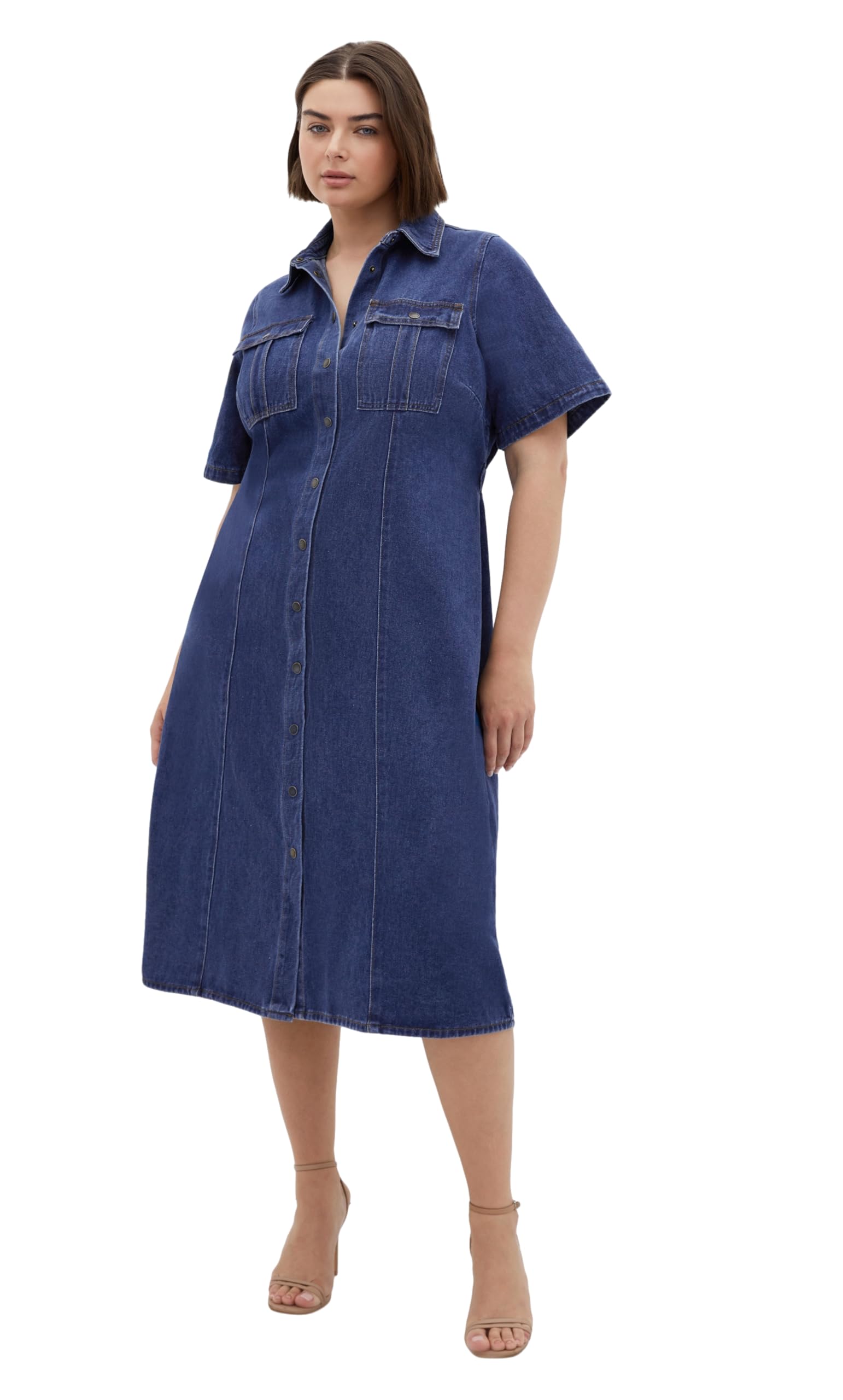 Photo 1 of City Chic Women's Plus Size Dress-Jade, Mid Denim