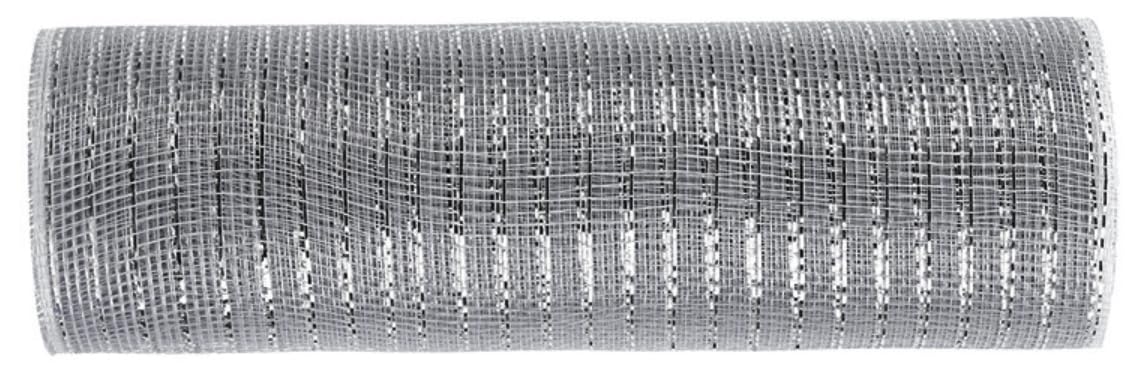 YYCRAFT 10 inch x 30 feet(10 Yards) Metallic Deco Poly Mesh Ribbon(Silver)