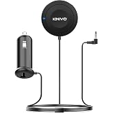 Kinivo BTC450 Bluetooth Car Kit (Hands-Free, AUX Bluetooth Adapter for Cars with Ground Loop Noise Isolator, 3.5mm Aux Input, Apt-X)