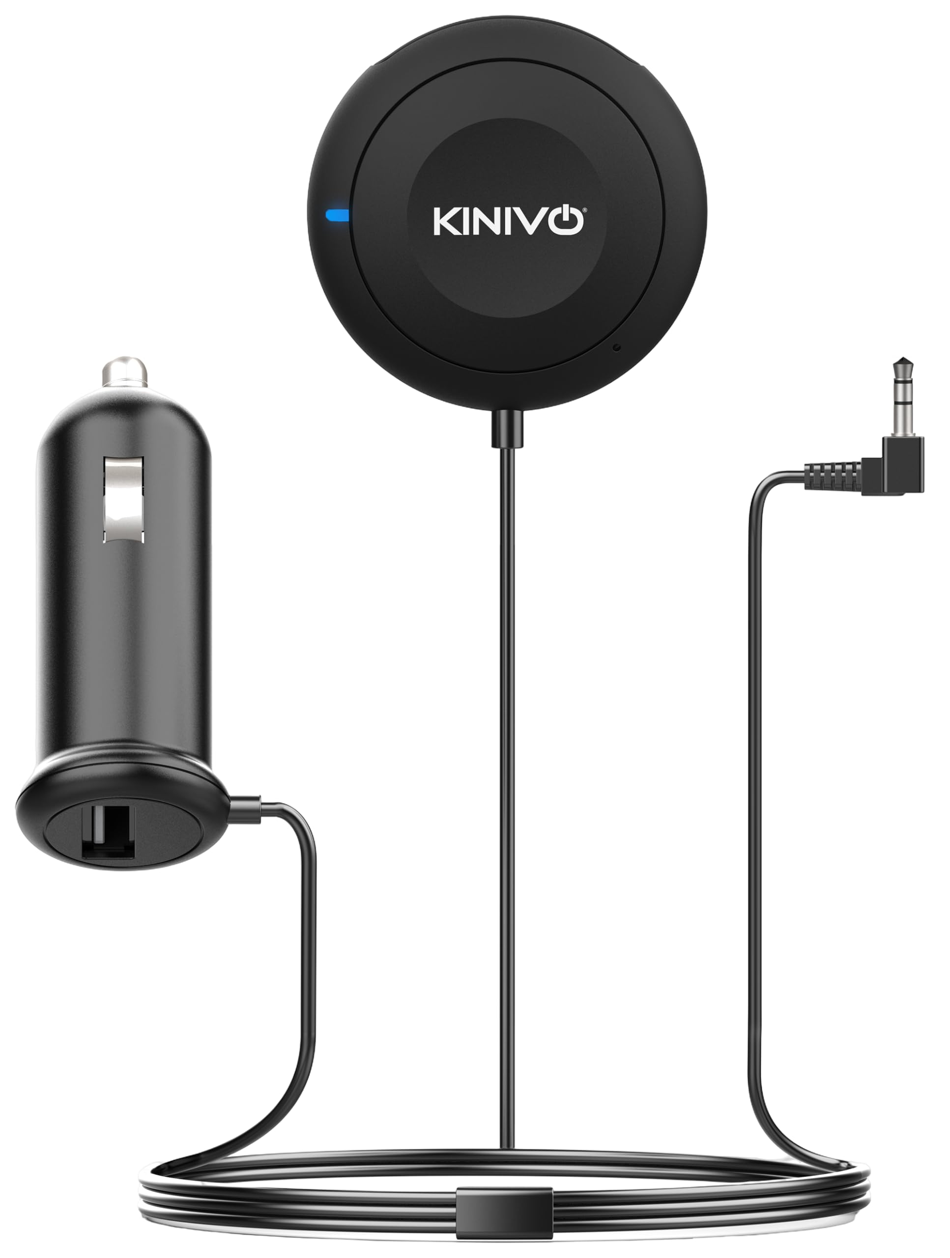 Photo 1 of Kinivo BTC450 Bluetooth Car Kit (Hands-Free, AUX Bluetooth Adapter for Cars with Ground Loop Noise Isolator, 3.5mm Aux Input, Apt-X)