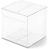 Clear Candy Gift Box, Transparent Boxes for Candy Party Favors (3 In, 50 Pack)