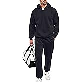 LUYIJIESHENG sweat suit for Men's hoodies Quarter Zip 2 Piece Set Long Sleeve Casual Tracksuits Sweatsuit