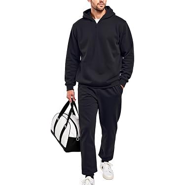 PETCDIM Pantalones Deportivos De Punto Para Hombre, Pantalones Deportivos Casuales Para Correr, Senderismo, Pantalones Deportivos Grandes Y Altos Con Bolsillos Abiertos, Negro