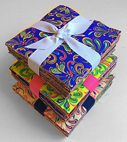 104 Fleur De LIs Bright pre Cut Charm Pack 5" Squares 100% Cotton Fabric Quilt