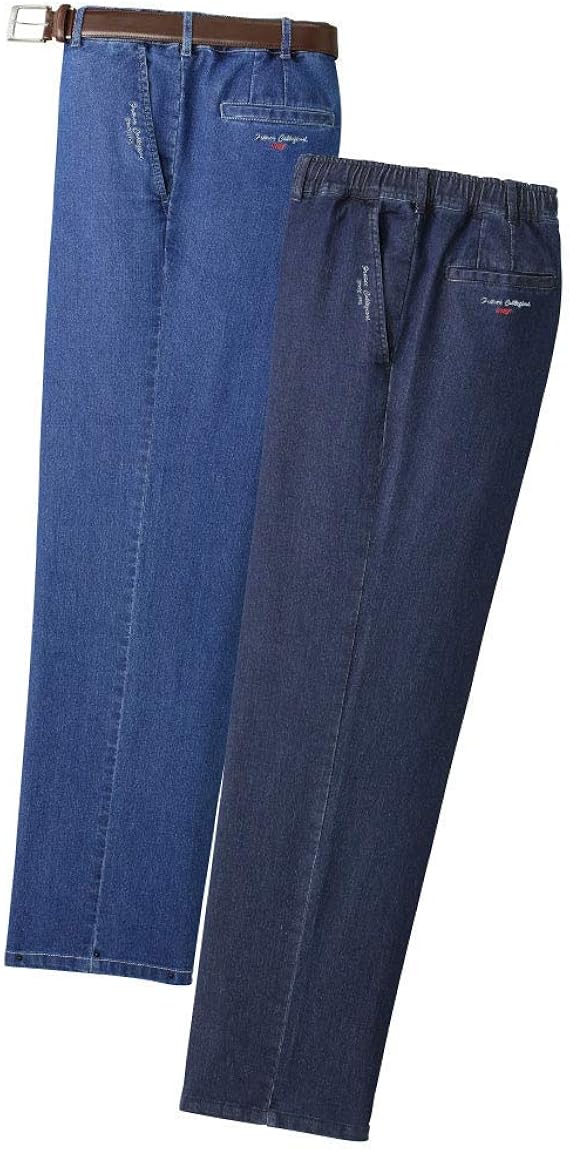 Amazon シャーリング ストレッチ デニム イージーパンツ 2本組 インディゴブルー ソフトブルー Mサイズ Lサイズ Llサイズ 3lサイズ メンズ ジーンズ 通販