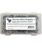 HVAZI #4-40 UNC Stainless Steel Phillips Pan Head Machine Screws Nuts Assortment Kit