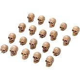 Civaner 20 Pcs Halloween Mini Skulls Miniature Resin Skeleton Heads Figurine Bulk Creepy Mini Skull Statues Decorations for Halloween Miniature Dollhouse Garden Vase Table Decor Party Favor