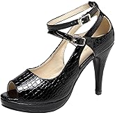 getmorebeauty Women's High Heels Shoes Ankle Straps Dress Heeled Sandals