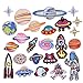Coopay 24 Pieces Iron on Patches Solar System Embroidered Motif Applique Assorted Size Decoration Sew On Patches for DIY Jeans Jacket, Clothing, Handbag, Shoes, Caps