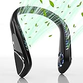 Kternay Bladeless Neck Fan - 6000mAh Portable Neck Fan with 3 Wind Speed,USB Rechargeable Personal Fan, Hands-Free Design USB