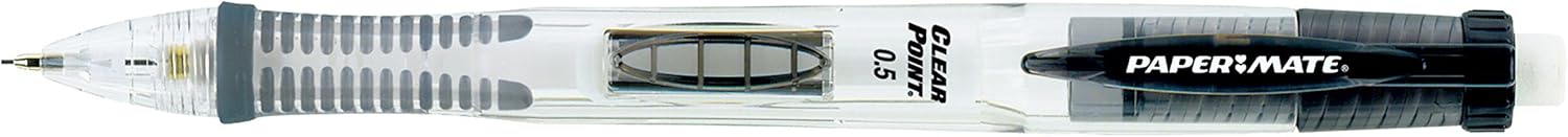 Paper Mate Clearpoint Mechanical Pencils, 0.5mm, HB #2, Black Barrels, Box of 12 : Office Products