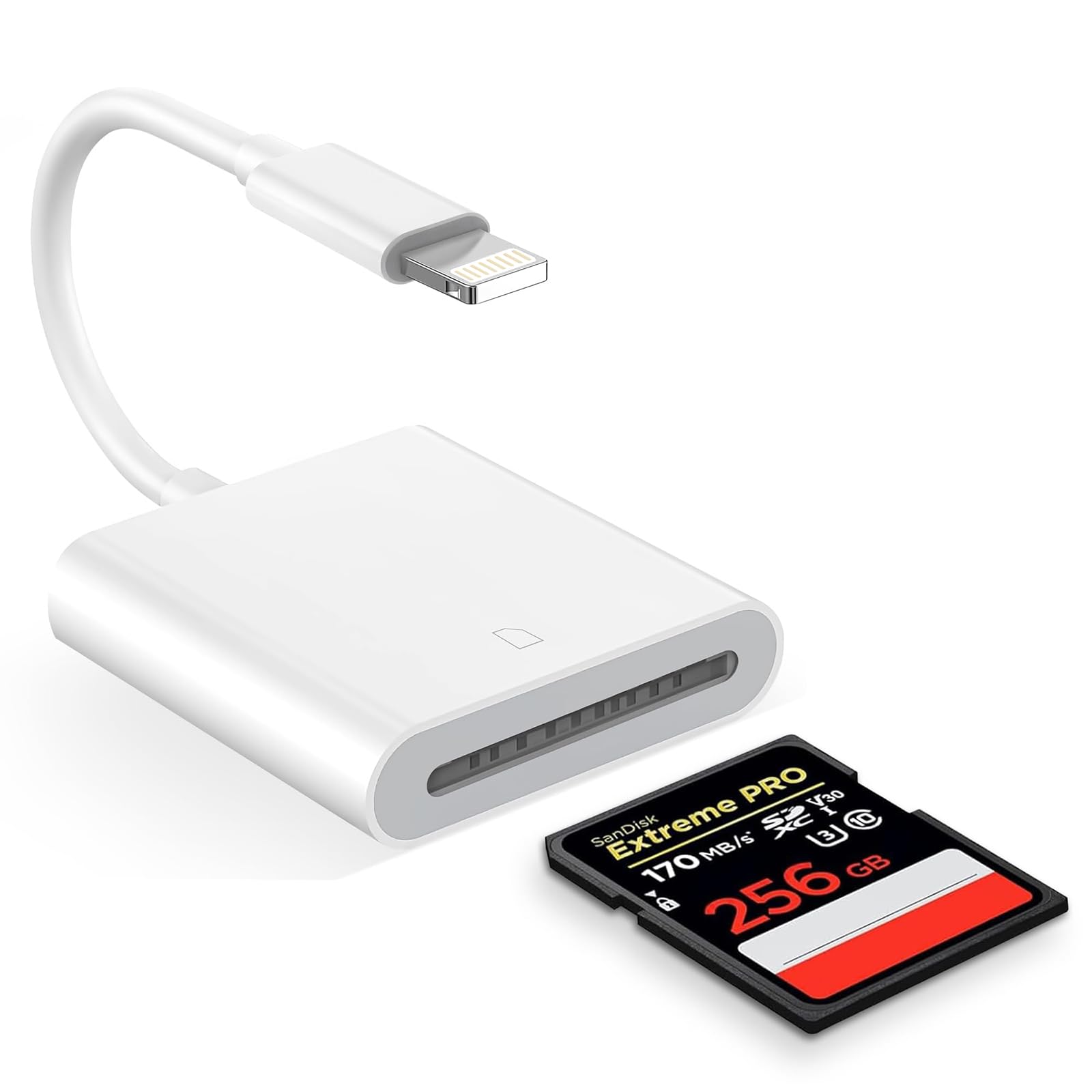 Photo 1 of (Apple MFi Certified) Lightning to SD Card Camera Reader for iPhone,Trail Camera Viewer SD Memory Card Reader Adapter Compatible with iPhone 14/13/12/11/XS/XR/X/8/7/iPad,Plug and Play