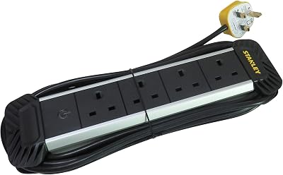 STANLEY 5M 4-Gang Heavy Duty Extension Cable with Cable Management