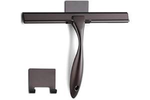 NETANY Shower Squeegee, 12-Inch Bronze Squeegee, All-Purpose Stainless Steel Squeegee for Bathroom, Shower Doors, Mirrors, Tiles and Car Windows - 100% Streak Free