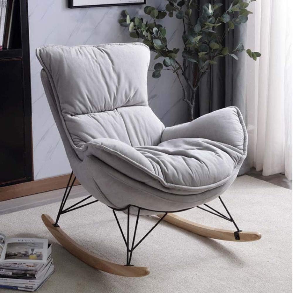 Schaukelstuhl, Relaxstuhl mit Verstellbarer Fußstütze, Schaukelsessel