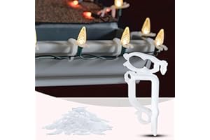 GOOTHY 100Pcs All-Purpose Holiday Light Clips, Christmas Light Clips Compatible with Rope, Icicle Lights and C6, C7, C9 Outdoor String Lights Gutter Light Hooks for Christmas Roof Ridge Line Fence