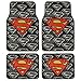 4 Piece Superman Super Hero Carpet Floor Mats - Warner Brothers Licensed Full Mat Set for Car Truck SUV - All Weather Protection
