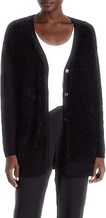 womens black eyelash cardigan