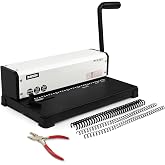 RAYSON PT1202 3:1 Coil and Click Binding Machine, 32-Hole, 12-Sheet Punch | 32 square holes for Letter-size sheets, with 2.5, 3.5, and 4.5 mm margins for 3:1 spiral and click binding