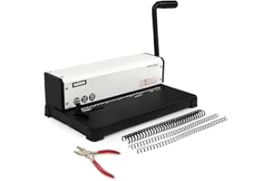 Rayson PT1202 Coil Binding Machine, 3:1 Pitch, 32 Hole Punch for Spiral & Click Binding Spines, Metal Spiral Binder Hole Punc