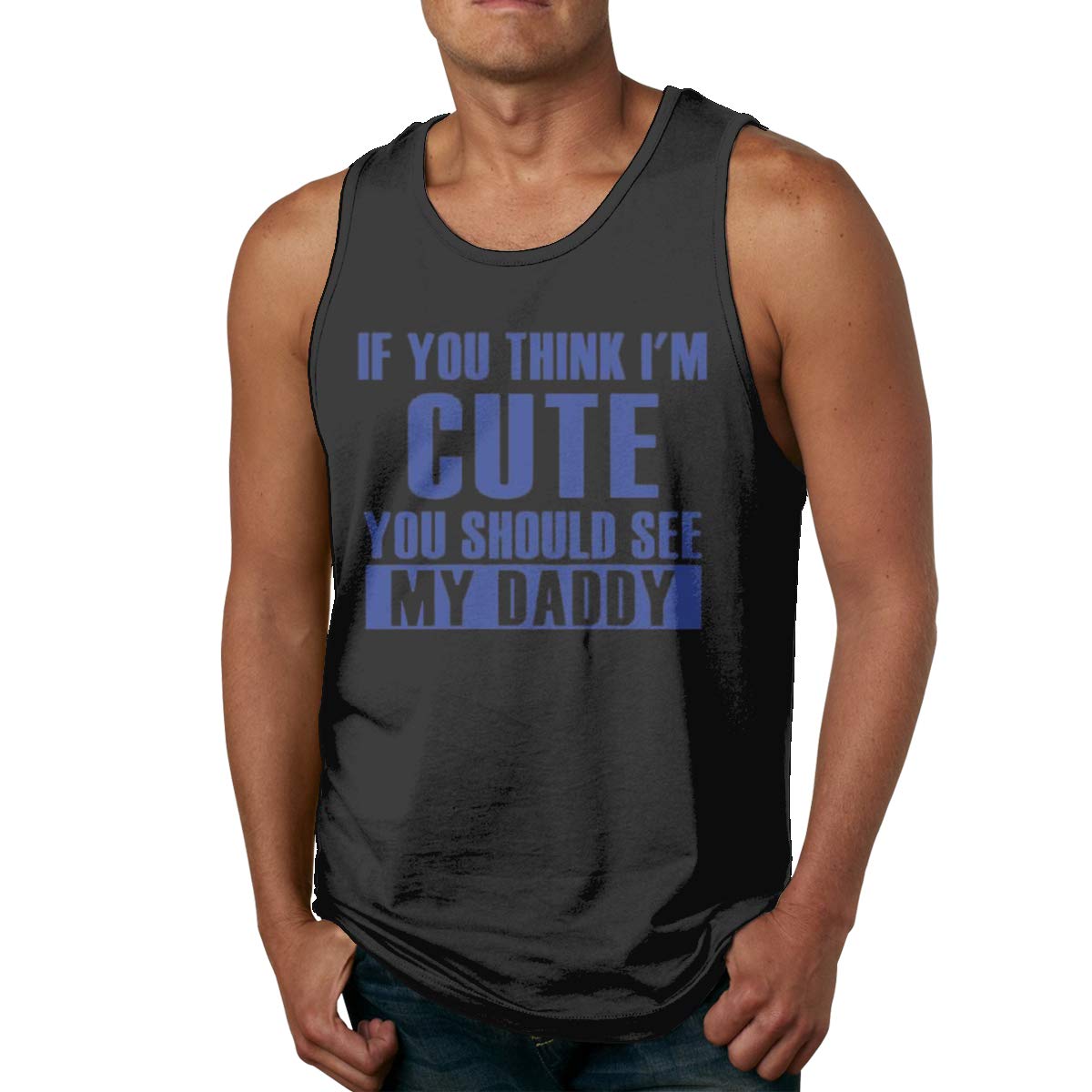 Vanmass If You Think I 'm Cute You Should See My Daddy Sleeveless Tank Tops Shirt