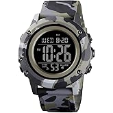 CKE Men's Digital Sports Watch Large Face Waterproof Wrist Watches for Men with Stopwatch Alarm LED Back Light