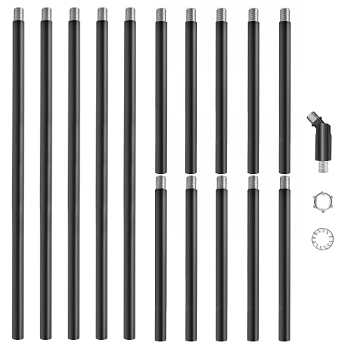 Matte Black M10 Threaded Extension Rod Set,5 PCS 12 Inch Chandelier ...