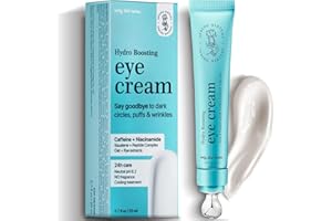 SPRING SISTERS Under Eye Cream for Dark Circles and Puffiness - Caffeine Eye Cream Anti Aging Brightener With Niacinamide, Squalane, Peptide Complex, Korean Skin Care Formula - Massage Zinc Roller - Puffy Eyes