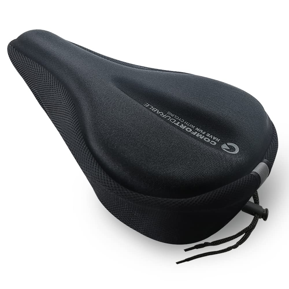 SMBZOMI Bike Seat Cushion, 29.5 * 21 cm, Padded Bicycle Saddle Cover Comfortable, Compatible with Mountain, Adjustable for Men & Women Comfort on Peloton Stationary Exercise, Road Bicycle Seats