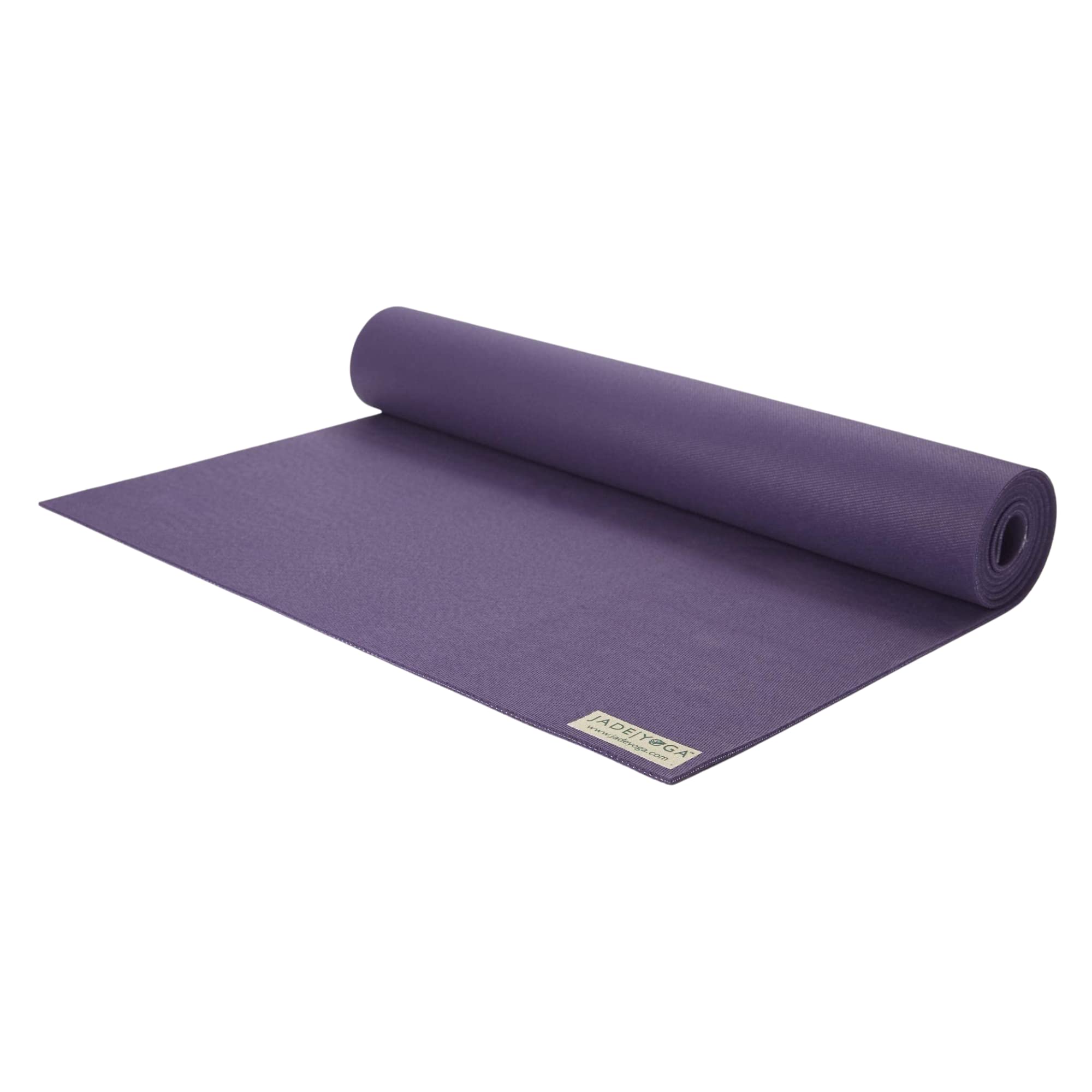 JadeYoga Harmony Yoga Mat - Durable & Thick Gym Fitness Mat, Non-Slip Natural Rubber Yoga Mat - Home Exercise & Stretching Mat, Workout Mat- Yoga, Pilates & Meditation for Women & Men (Purple, 74'')