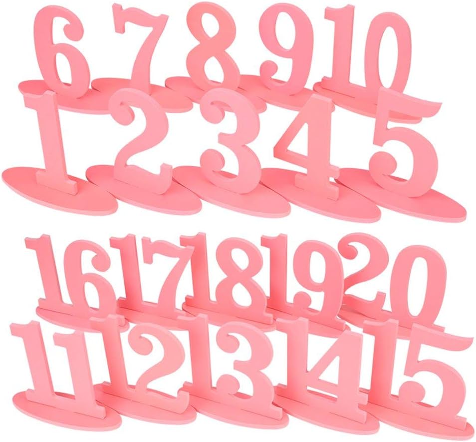ILFALZT White Table Numbers, 1-20 Wedding Table Numbers with Holder Base for Wedding, Party, Events or Catering Decoration, 20PC