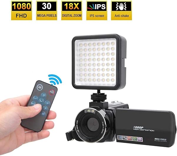 Video Camera LCD Screen 1080Pwith LED Fill Lights Set Support External Microphone