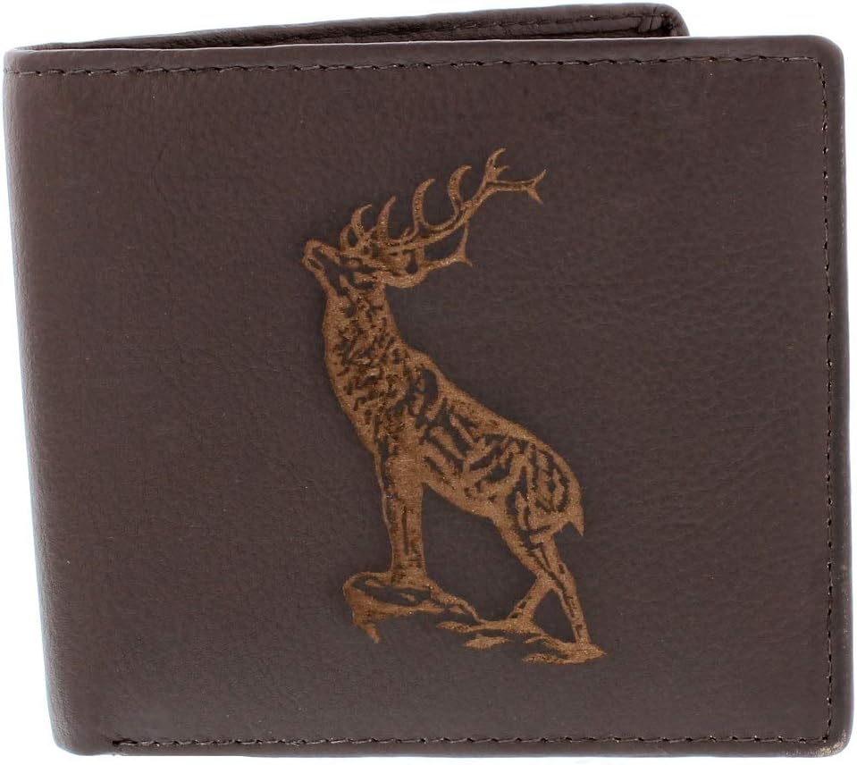 Leather GuildBrown Leather Stag Engraved Wallet