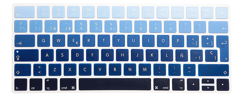 MMDW Premium EU Layout Spanish Ultra Thin Soft-touch Silicone Keyboard Protective Cover Skin Protector for Magic Wireless Keyboard MLA22L/A A1644 (2015 Released)-Blue