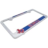 Premium All Metal SMU Alumni License Plate Frame w/Texas Shaped Insert - Second Generation (SMU)