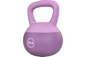 Fitvids Soft Kettlebells - Sea and Iron Sand Filled Weights for Women and Men - Color Coded Soft Vinyl Kettlebells, Multiple Sizes