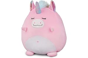 Marsjoy 8" Pink Unicorn Plush Pillow Toy Squishy Stuffed Animal Plushie Pillow Cute Unicorn Huggable Toy Kawaii Soft Cushion for Girl Kid Children's Day Birthdays Christmas