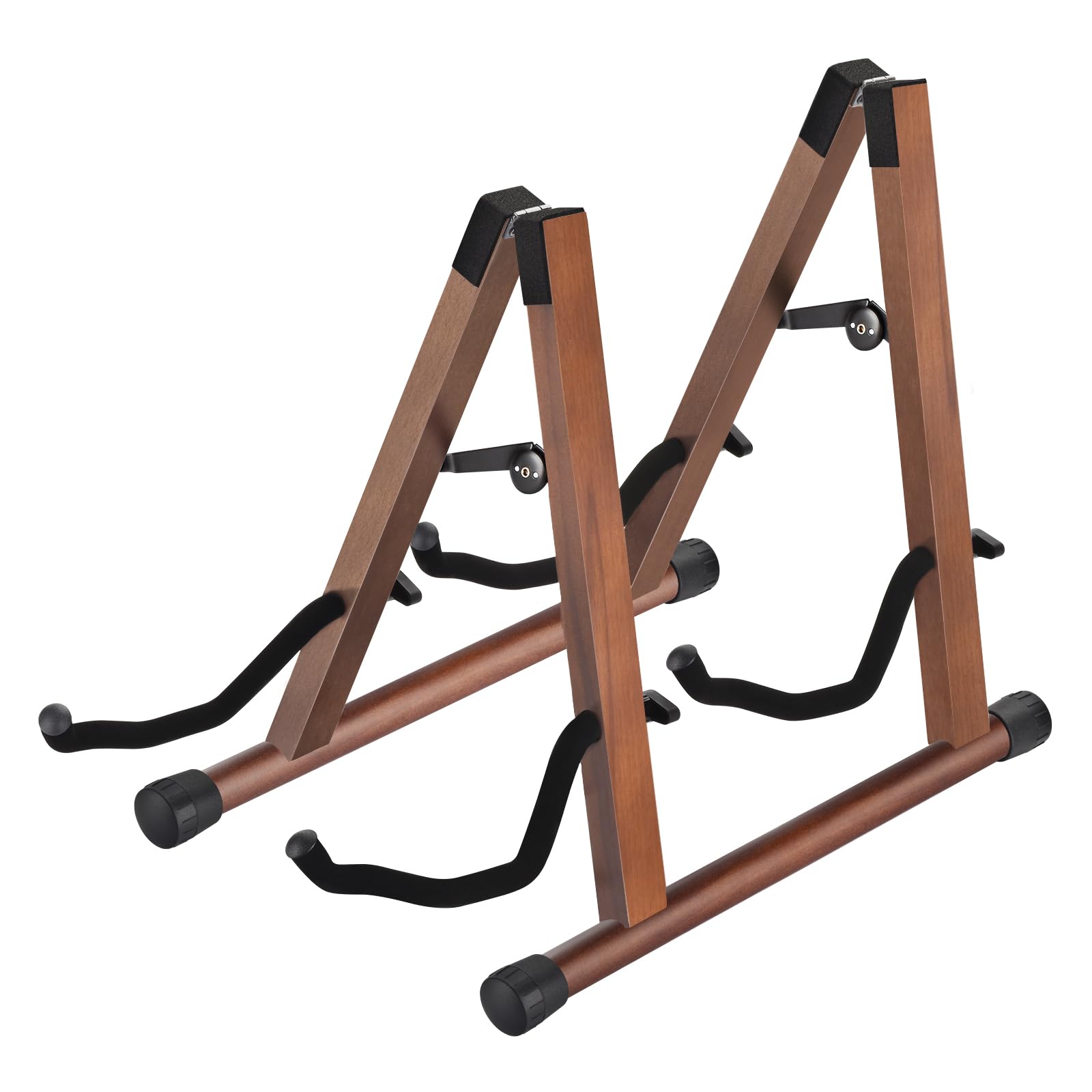 Photo 1 of MOREYES Double Guitar Stand, Acoustic Guitar Stand for Multiple Guitars, Folding A-Frame Electric Guitar Stand, Wooden Guitar Stands Floor For School Music Program, Concerts, Easy to Assemble