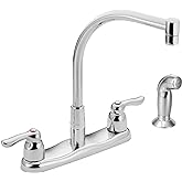 Moen 8792, Commercial Two-Handle M-Bition Kitchen Faucet with Side Spray, Chrome