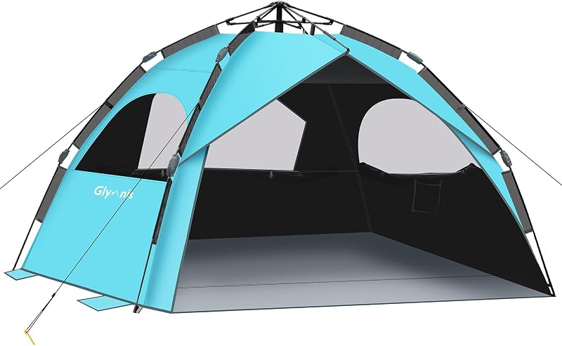 Glymnis Large Pop Up Beach Tent 4-6 Persons Instant Sun Shelter UV Protection