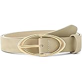 Earnda Women Faux Leather Belt for Jeans Pants Fashion Ladies Waist Belts with Gold Silver Oval Buckle