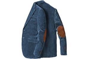 ONAXTDA Men's Corduroy Blazer with Elbow Patch Business Casual Jacket Spring Fall Sport Coats