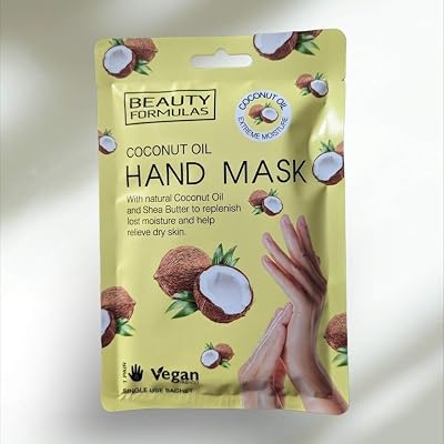 Beauty Formulas Coconut Oil Hand Mask 1 Pack Hydrating Moisturising Care