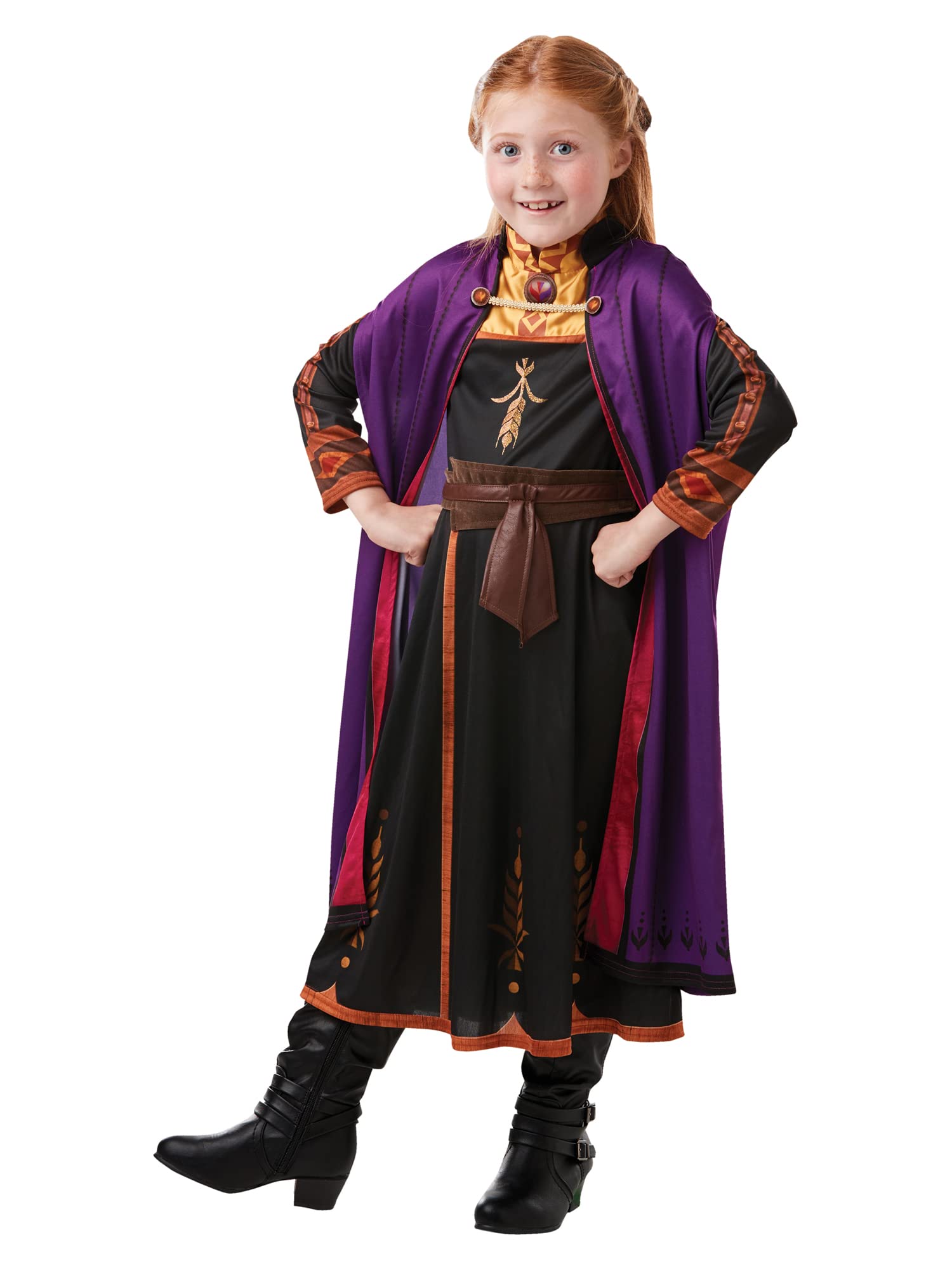 Rubie's Official Disney Frozen 2, Anna Classic Travel Dress, Childs Costume, Size Medium Age 5-6 Years
