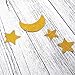 Glitter Gold Twinkle Stars Crescent Paper Garlands Hanging Decorations Honey Moon Wedding Engagement Favors Baby Shower Birthday Christmas Party Table Centerpieces Decorations, 29ft