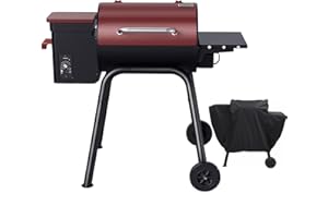 Jocoevol Wood Pellet Grill Smoker for Outdoor Cooking, 456 SQ. IN Cook Area Electric Pellet Grill with Auto Feed & PID Temperature Control 180-425°F, 6-in-1 BBQ Grill & Rain Cover for Backyard