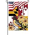 12x18 Inches Maryland State Black Eyed Susan Oriole Garden Flag Double Layer Vivid Color Durable Polyester Home Garden Yard Outdoor Decoration Flag Banner (flagpole not included)