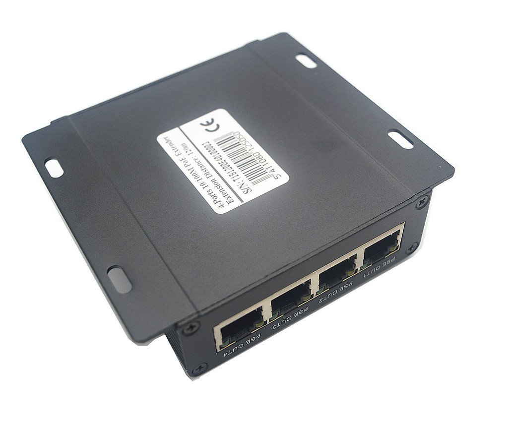OdiySurveil(TM) 4-Port 10/100M IEEE802.3at (Power-in) to IEEE802.3af (Power-Out) PoE Extender for Ethernet/PoE Power: Industrial & Scientific
