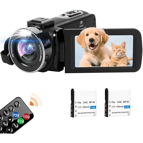 Video Camera Camcorder 2.7K 30FPS 42MP Video Camera 18X Digital Camera Vlogging Camera for YouTube 3.0 inch Flip Screen Camcorder Video Camera with Remote Control and Two Batteries