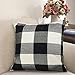 Black White Checkers Plaids Throw Pillow Case Sham Decor Cushion Covers Square 18x18 Inch Linen 2pcs